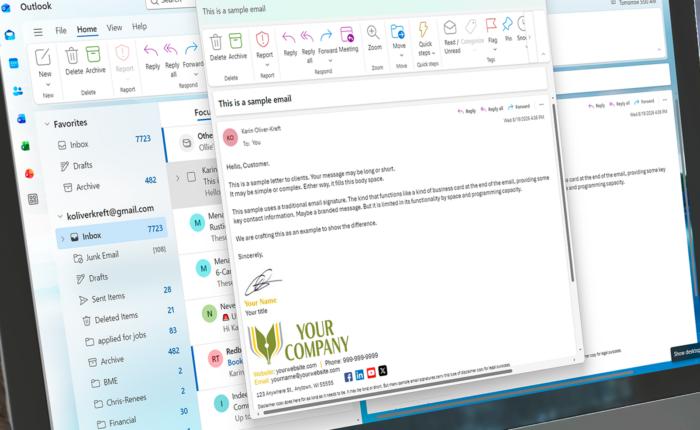 Traditional email signature sample